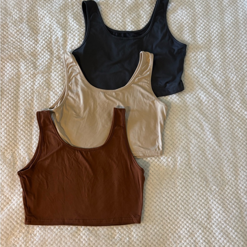 SHEIN Women's Tank Tops - Black, Cream, Brown